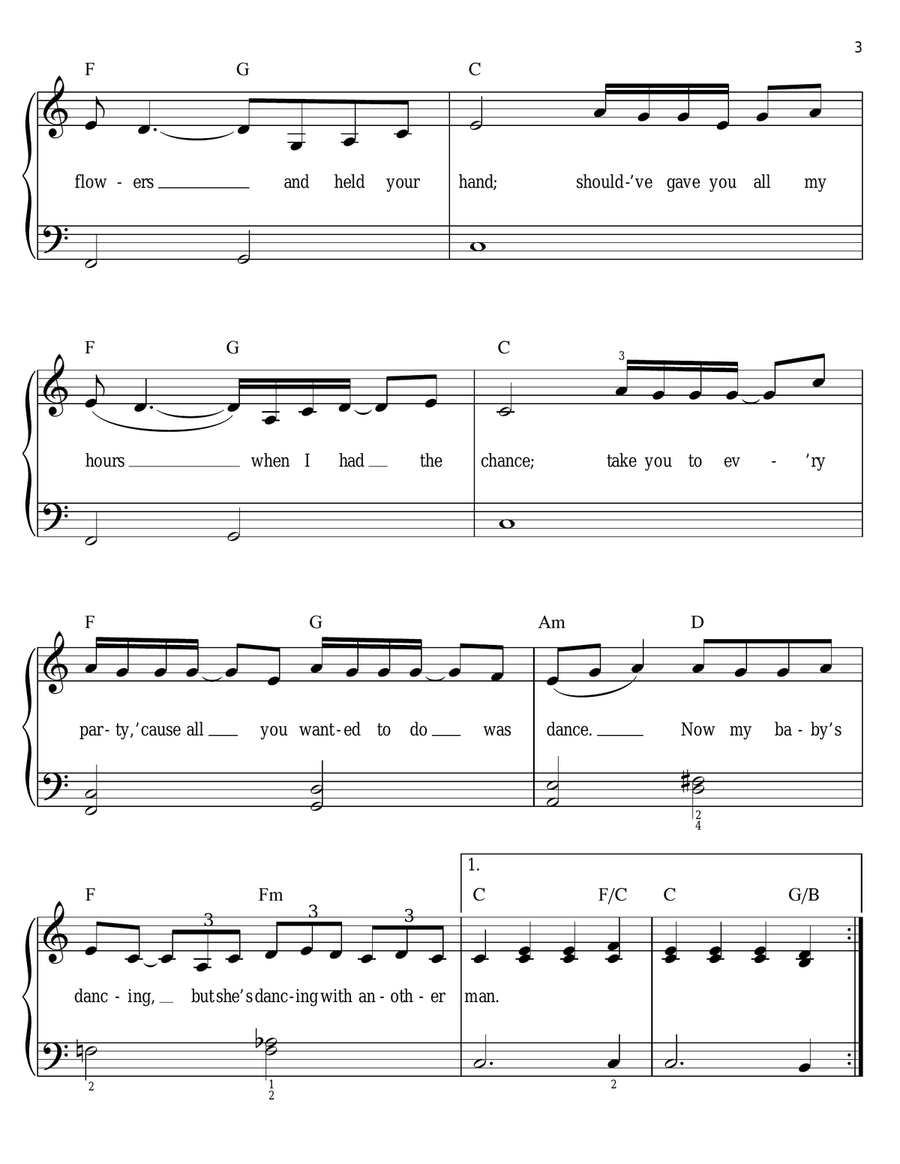 When I Was Your Man Easy Piano scores gallery preview page 3