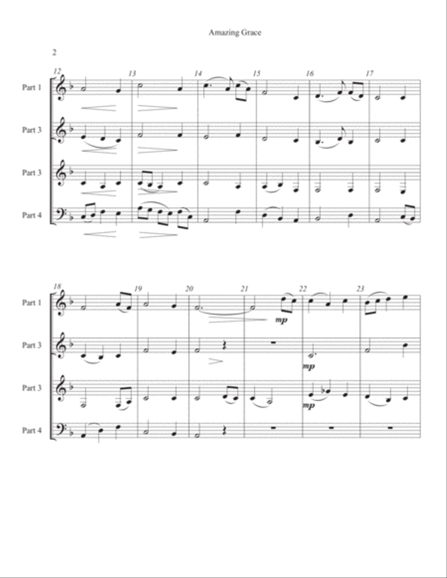 Amazing Grace for Flexible Ensemble Concert Band scores gallery preview page 5