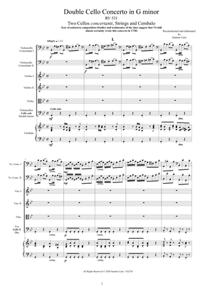 Book cover for Vivaldi - Double Cello Concerto in G minor RV531 for Two Cellos, Strings and Cembalo
