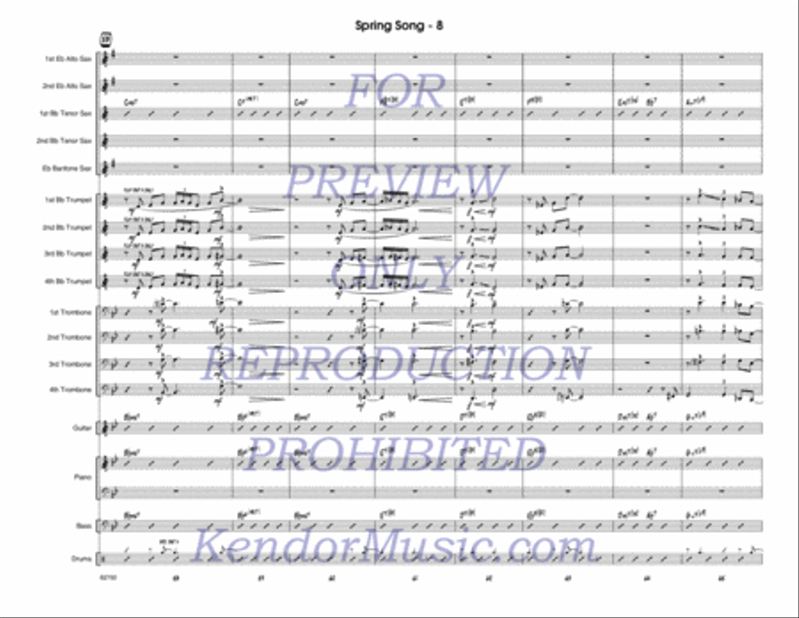 Spring Song (Score) Jazz Ensemble scores gallery preview page 9