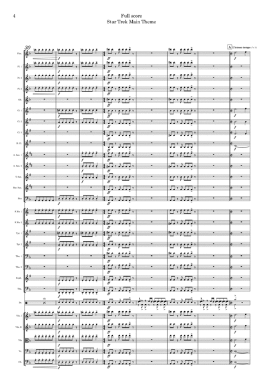 Star Trek Main Theme Full Orchestra scores gallery preview page 4