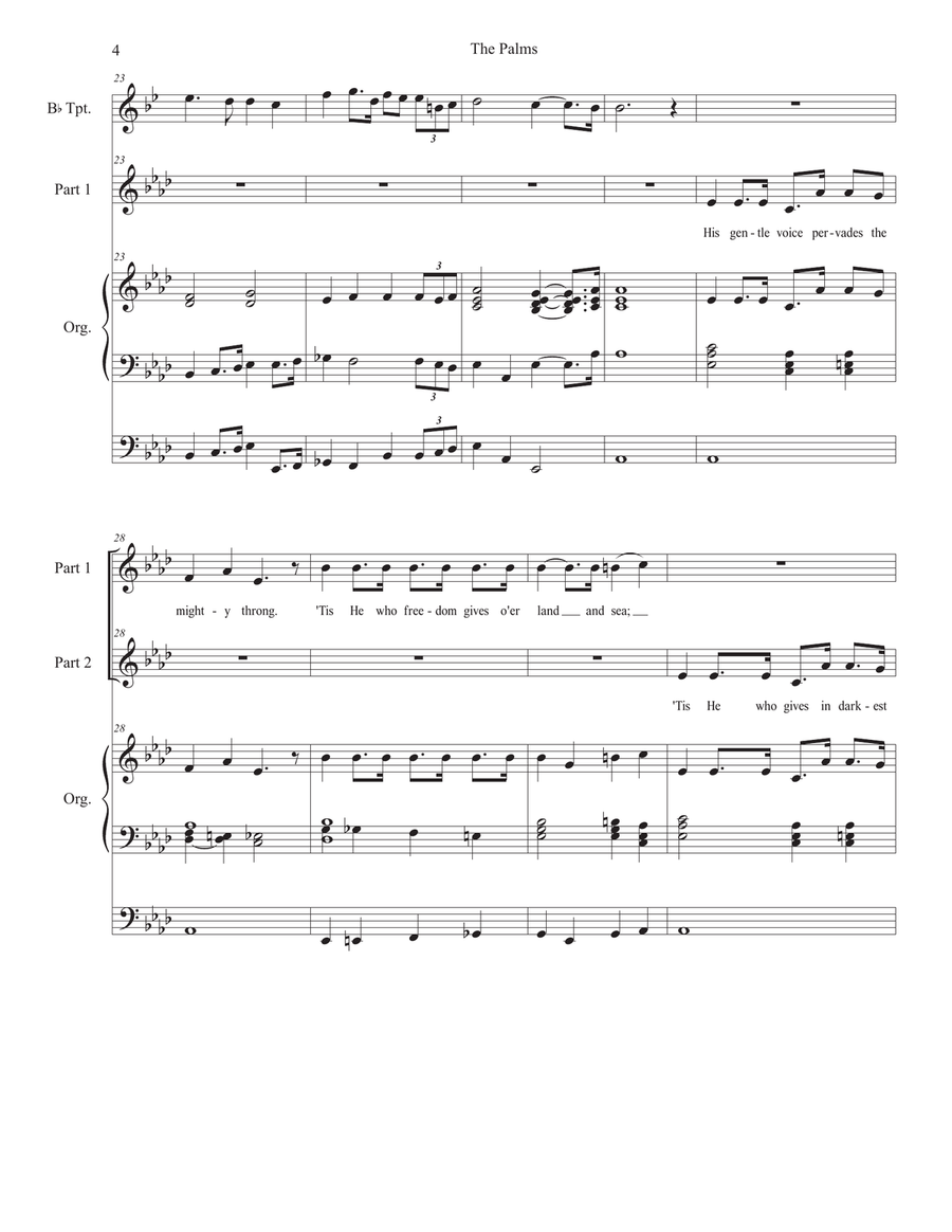 The Palms (2-part choir) (Easy Choir Version) 2-Part scores gallery preview page 4