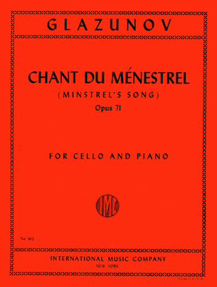 Book cover for Chant du Minestrel (Minstrel's Song), Op. 71