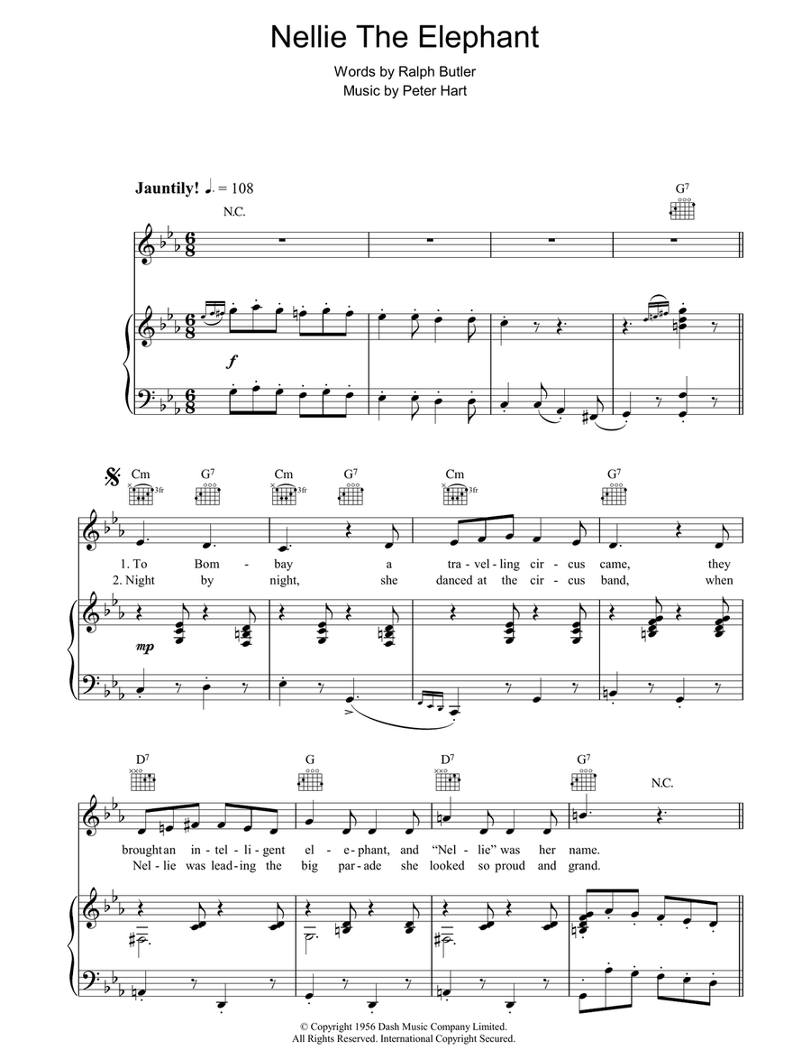 Nellie The Elephant Guitar scores gallery preview page 1