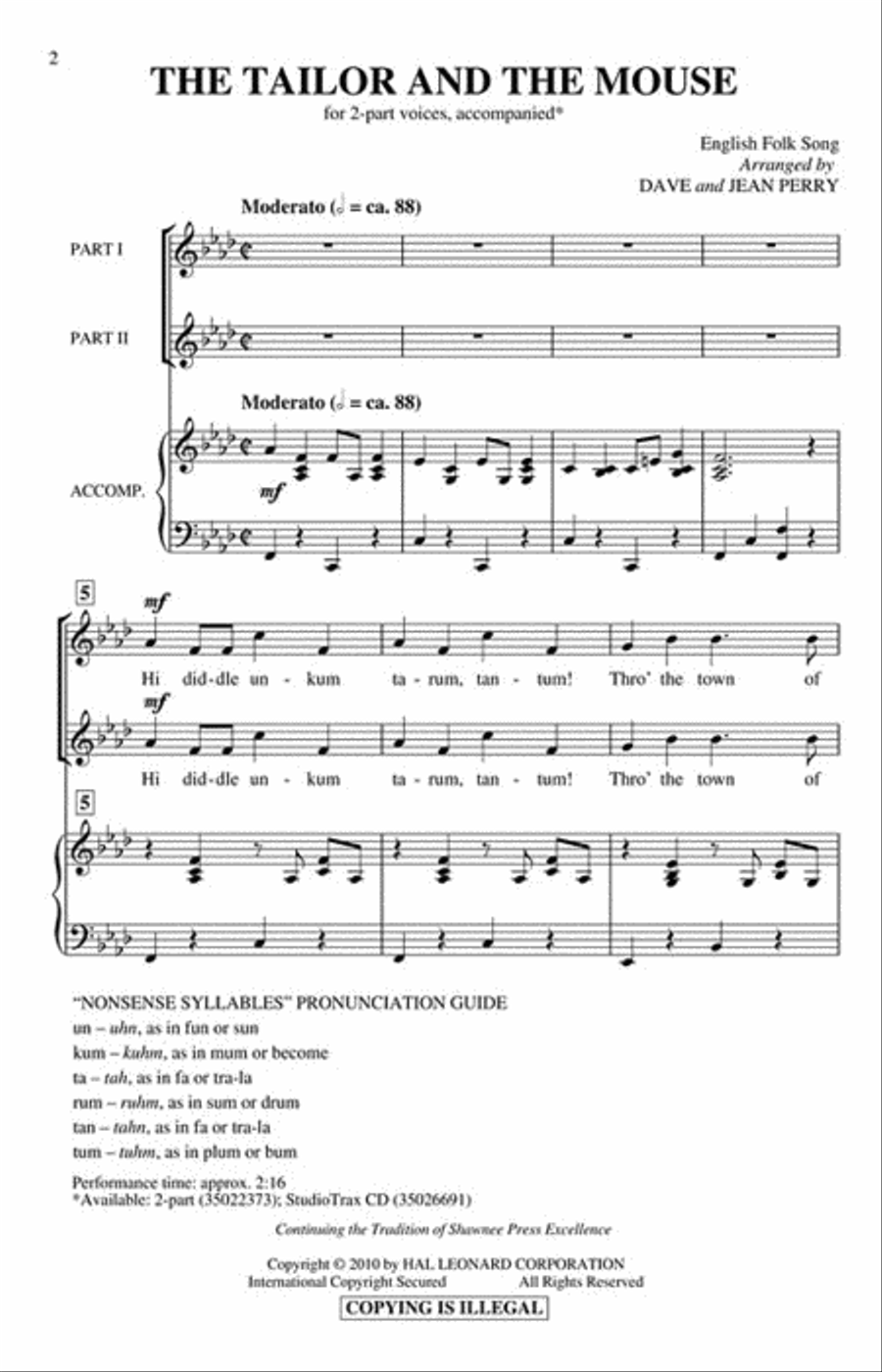 The Tailor and the Mouse 2-Part scores gallery preview page 2