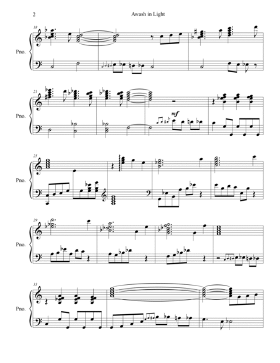 Awash in Light - First Movement, Daylight Piano Solo scores gallery preview page 2