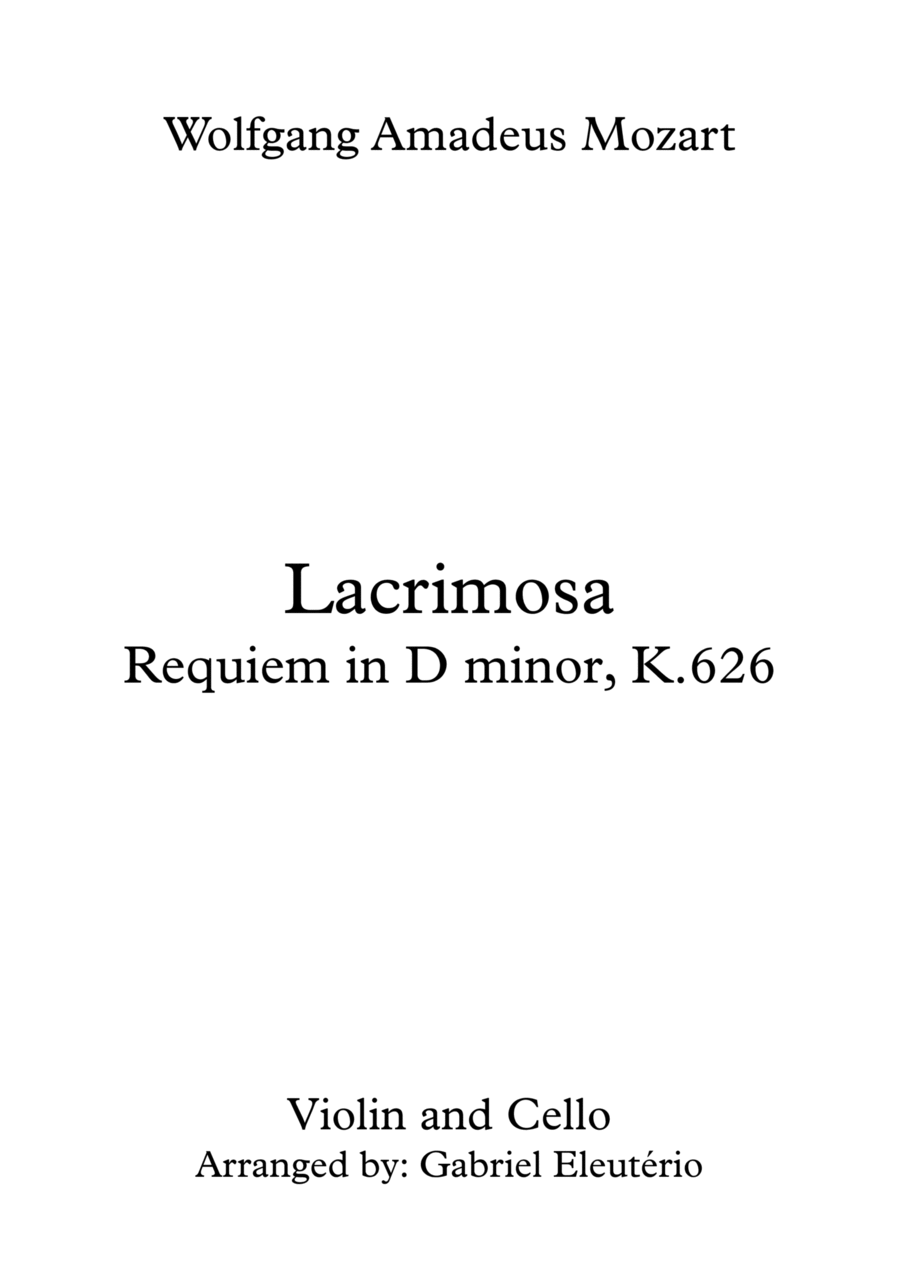 Lacrimosa Requiem in D minor, K.626 String Duet scores gallery preview page 1