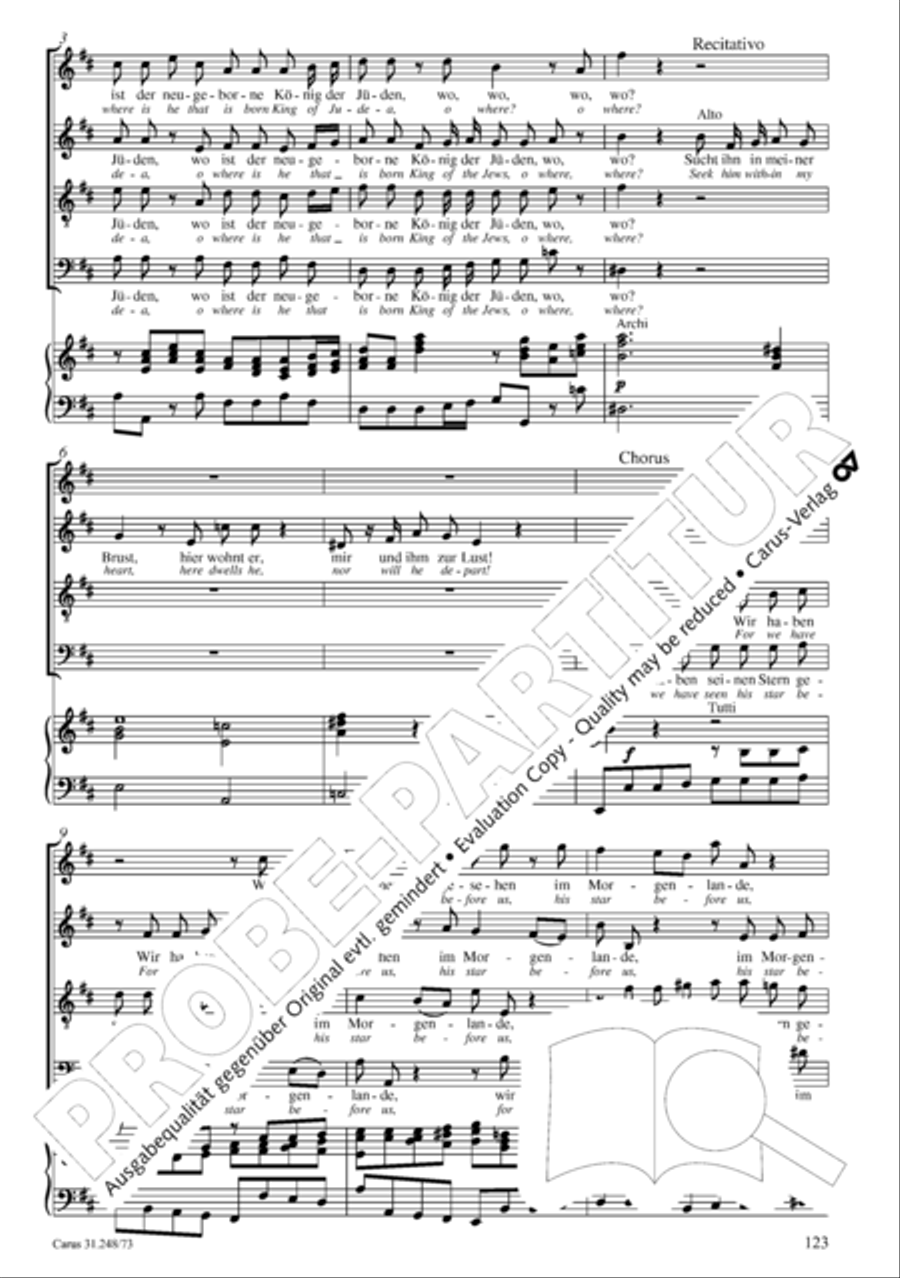 Christmas Oratorio (Weihnachtsoratorium, Teile IV-VI) 4-Part scores gallery preview page 44