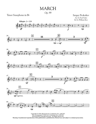 March, Op. 99 - Bb Tenor Saxophone