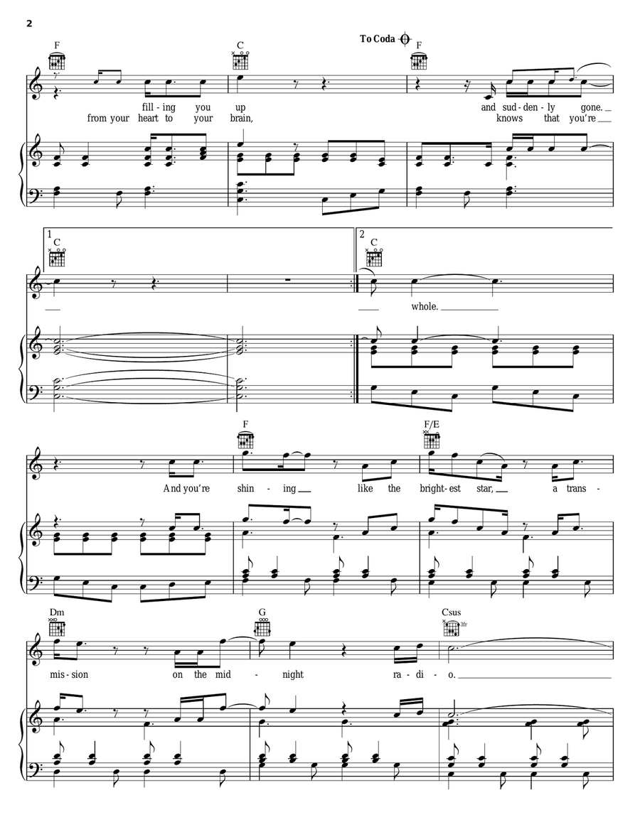 Midnight Radio Piano, Vocal, Guitar scores gallery preview page 2