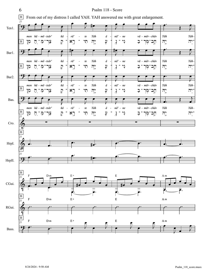 Psalm 118 - Score Only Small Ensemble scores gallery preview page 6