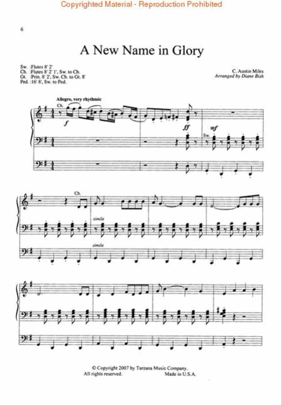 The Organ Music of Diane Bish: The American Collection Organ scores gallery preview page 2
