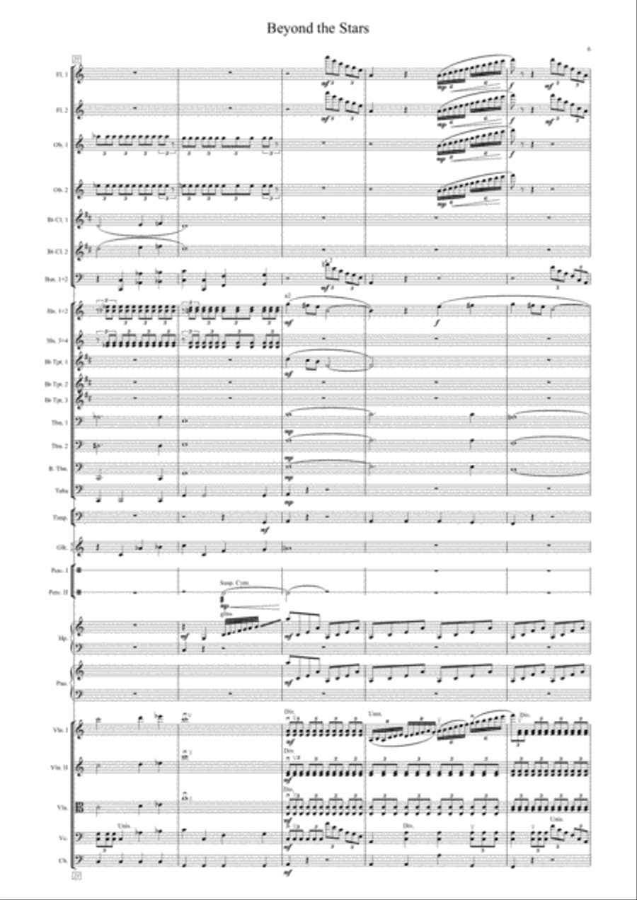 Beyond the Stars Full Score and Parts Full Orchestra scores gallery preview page 6