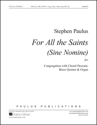 Book cover for For All the Saints (SINE NOMINE)