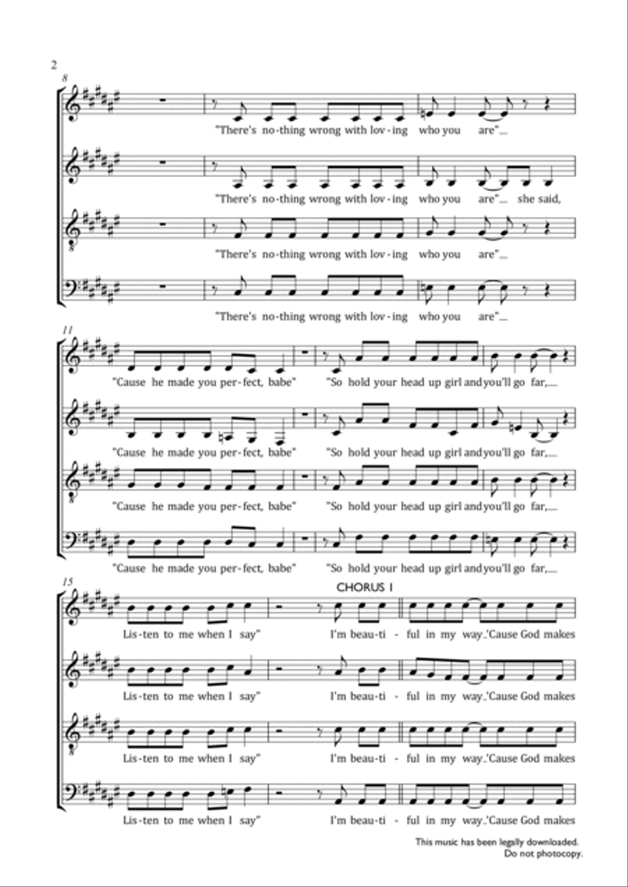 Born This Way 4-Part scores gallery preview page 2