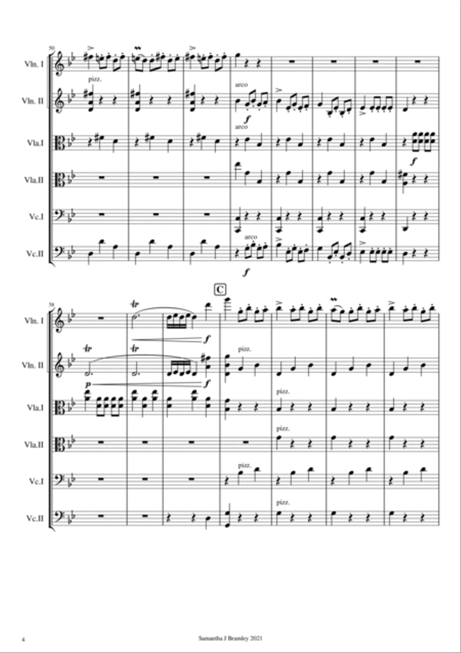 Danse Macabre by Saint-Saens (for string sextet) String Orchestra scores gallery preview page 4