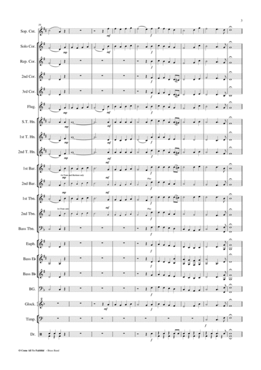 O Come All Ye Faithful [F] - Brass Band Score and Parts PDF image number null