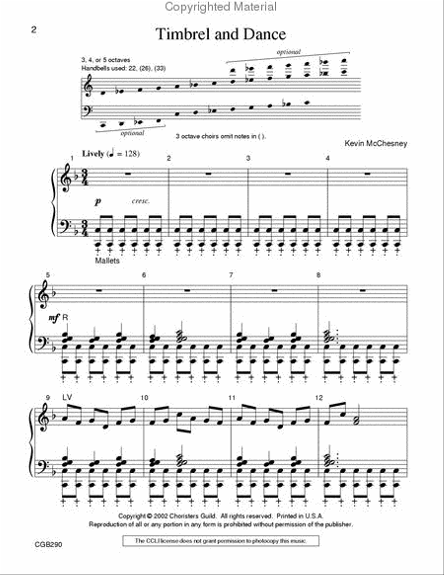 Timbrel and Dance Timbrel and Dance Handbell Choir scores gallery preview page 2