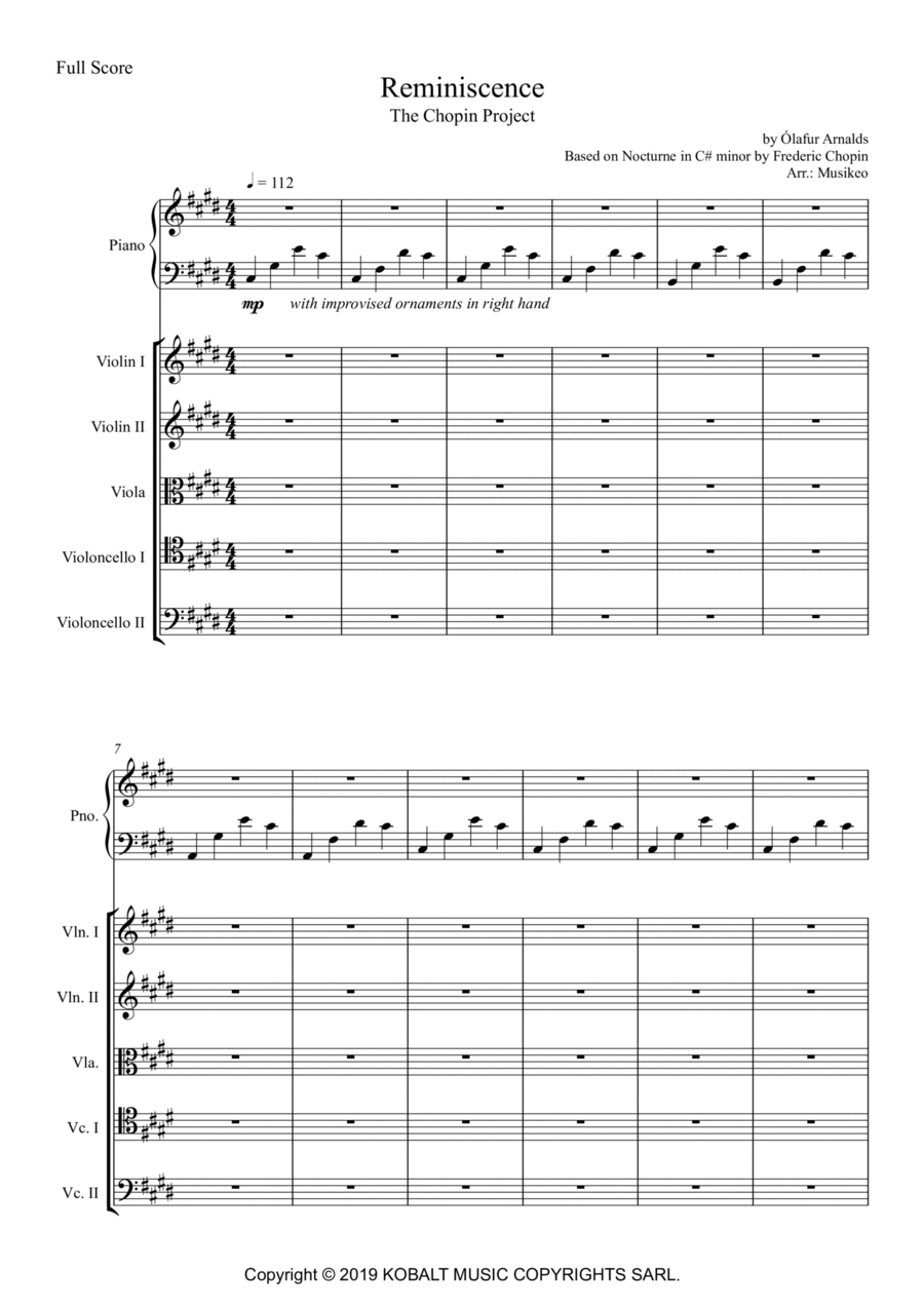 Reminiscence Piano Quartet scores gallery preview page 1