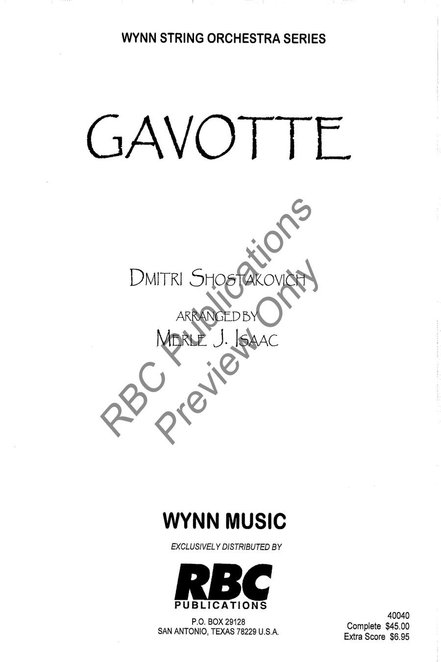 Gavotte Gavotte String Orchestra scores gallery preview page 2