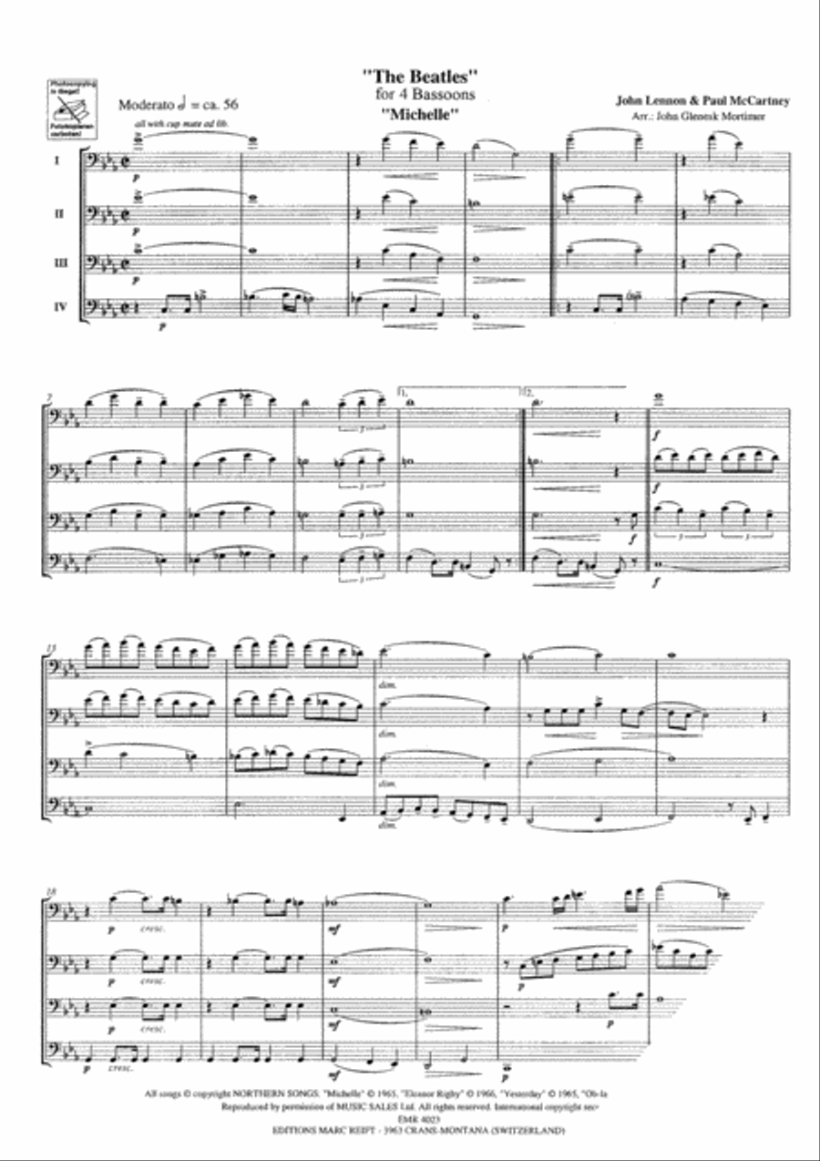 The Beatles The Beatles Bassoon Quartet scores gallery preview page 9