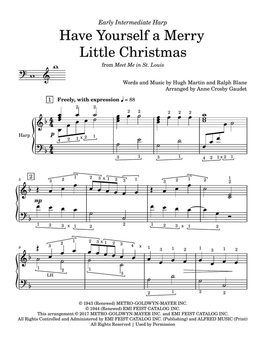 Have Yourself A Merry Little Christmas Harp scores gallery preview page 2