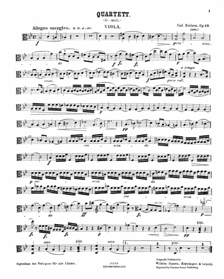 Quartett (G-moll) fur 2 Violinen, Viola und Violoncell, Op. 13