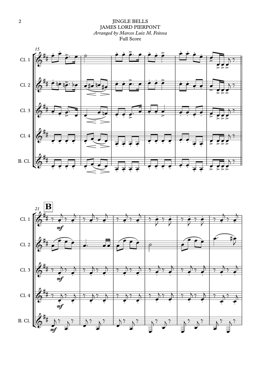 10 Christmas Carols (Book ONE) - Clarinet Quintet Clarinet Quintet scores gallery preview page 4