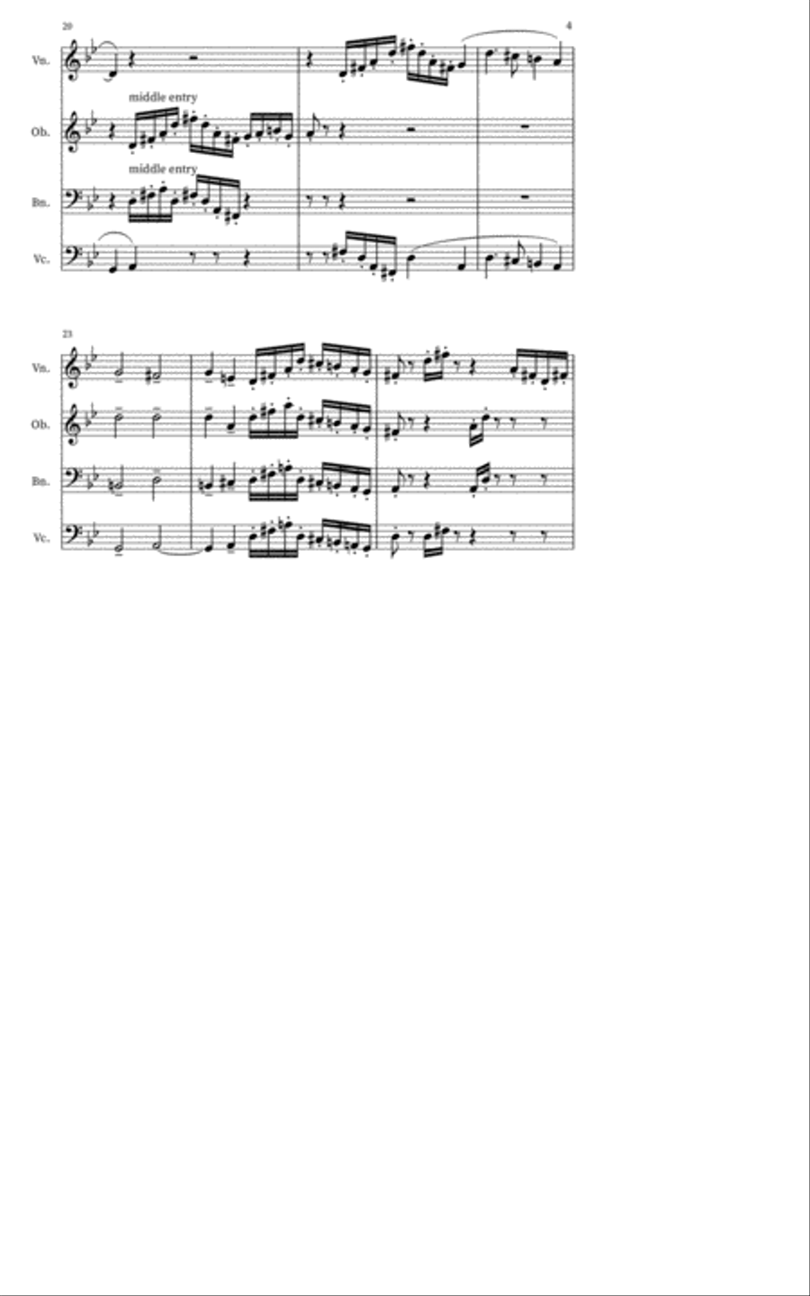 Fugue for Double Reeds and Strings in G Minor Small Ensemble scores gallery preview page 4