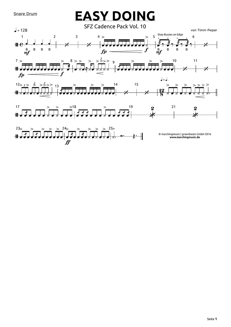 EASY DOING (Street Cadence) Marching Band scores gallery preview page 5
