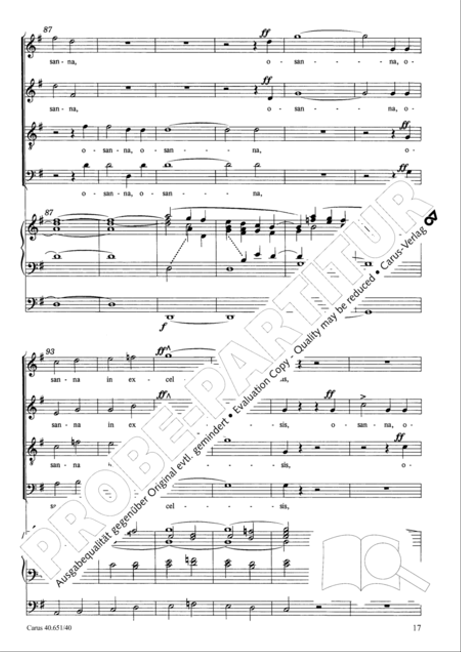 Sanctus, Benedictus and Agnus Dei 4-Part scores gallery preview page 18