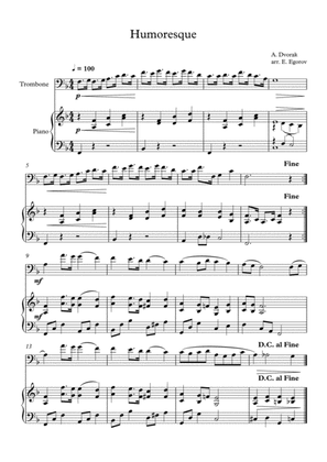 Humoresque, Antonin Dvorak, For Trombone & Piano