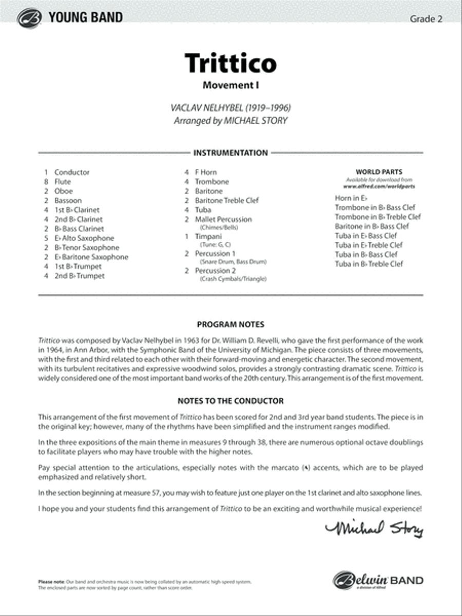 Trittico: Score Concert Band scores gallery preview page 1
