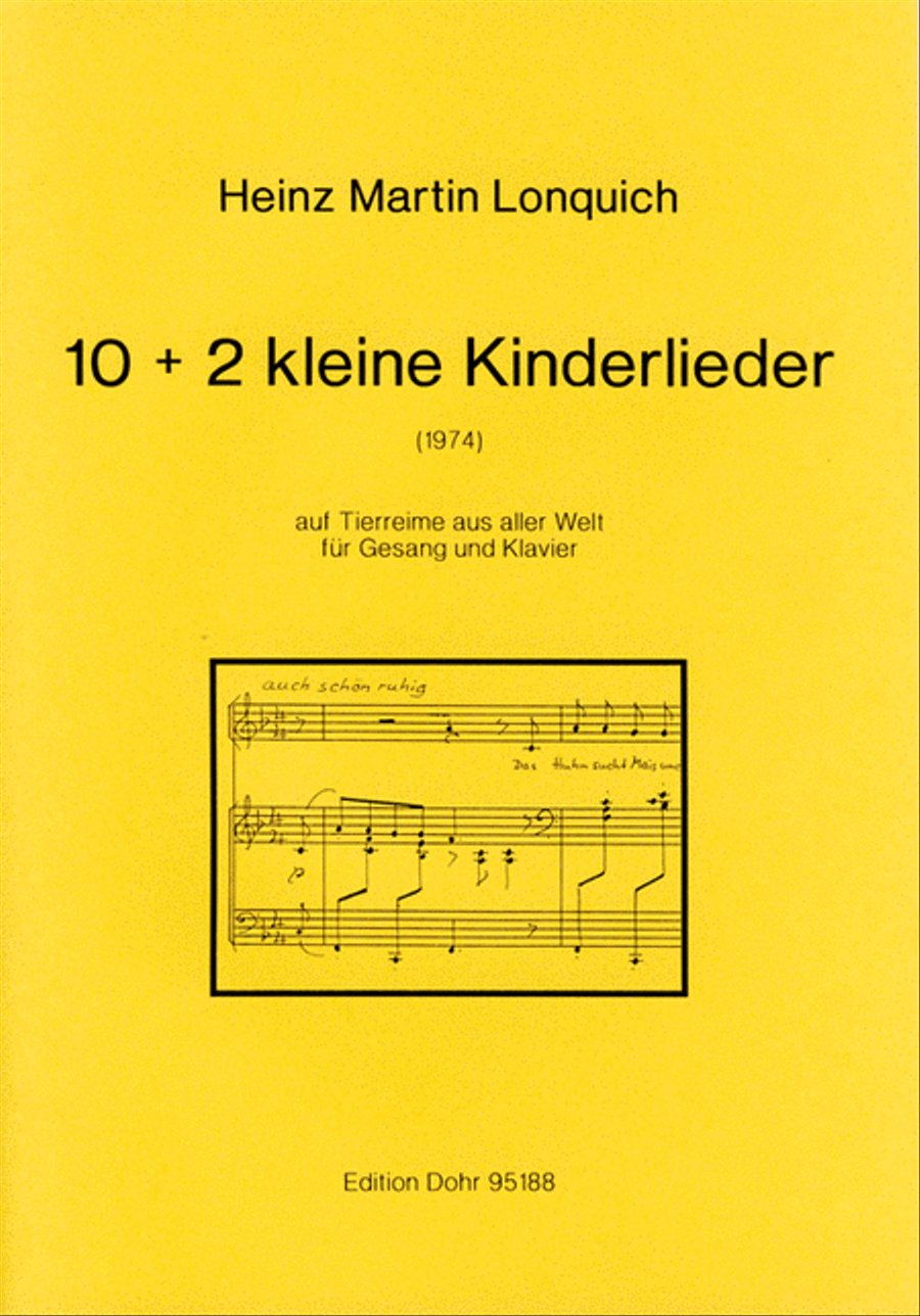 10 + 2 kleine Kinderlieder auf Tierreime aus aller Welt für Gesang und Klavier (1974) Voice Solo scores gallery preview page 1