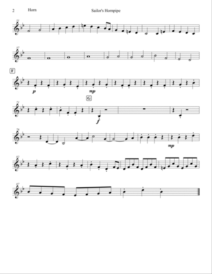Sailor's Hornpipe Brass Ensemble scores gallery preview page 2
