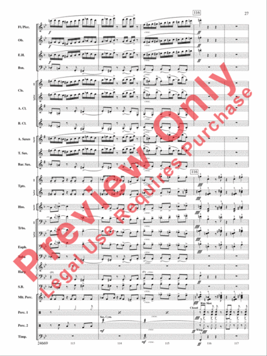 Metroplex: Three Postcards from Manhattan Concert Band scores gallery preview page 28