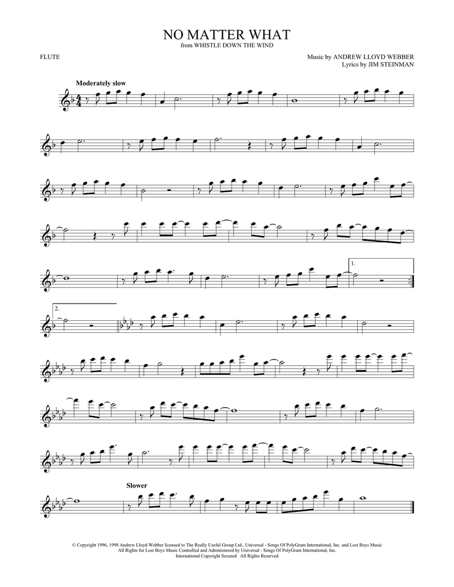 No Matter What No Matter What Flute Solo scores gallery preview page 1