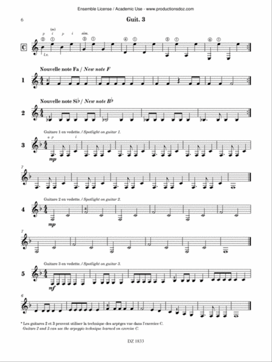 Ma guitare, mon band (guit. 3) vol. 2 Classical Guitar scores gallery preview page 6