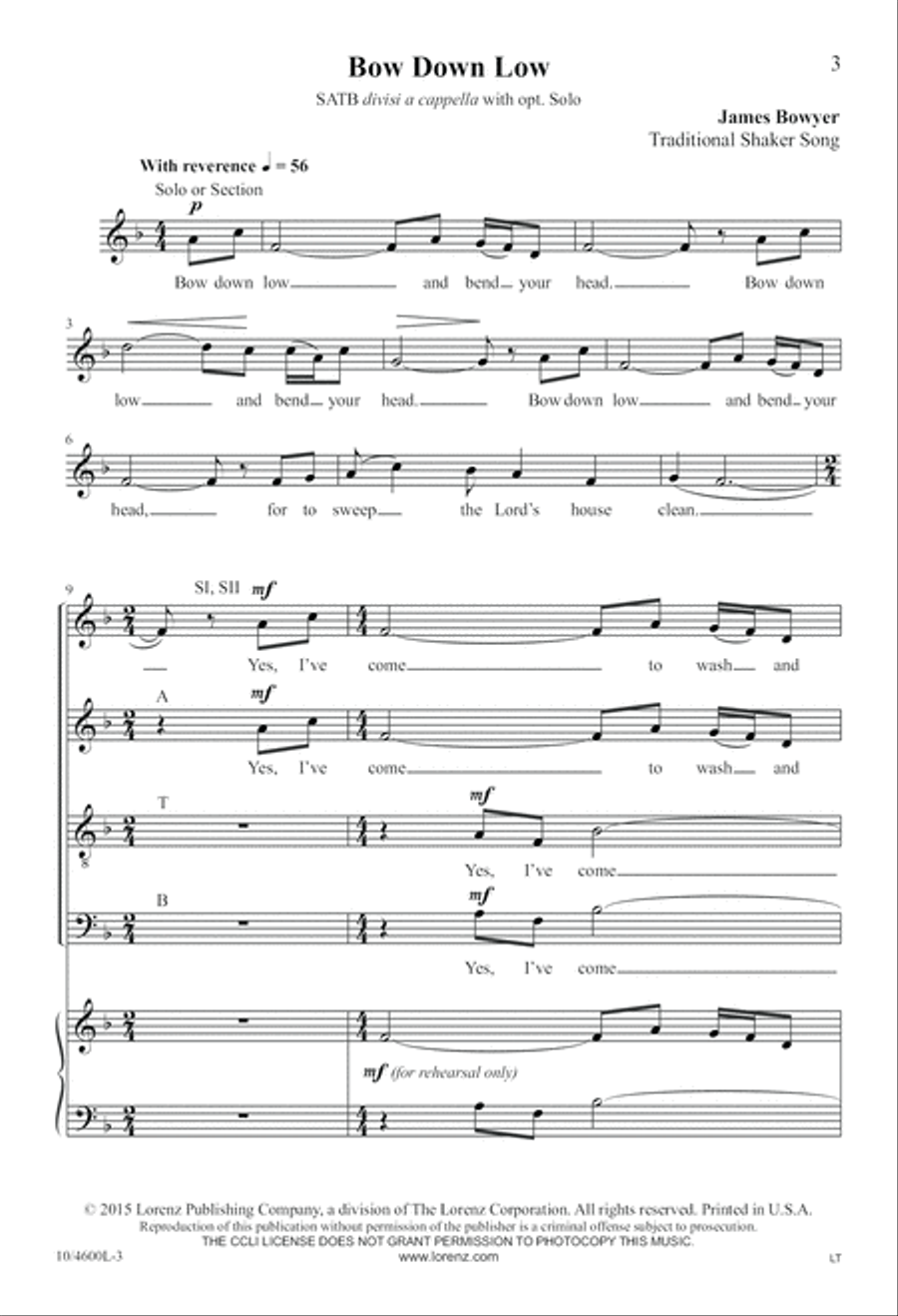 Bow Down Low Bow Down Low Divisi scores gallery preview page 3