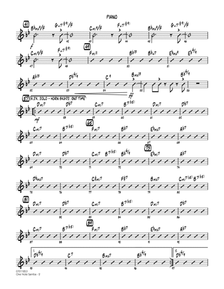 One Note Samba - Piano