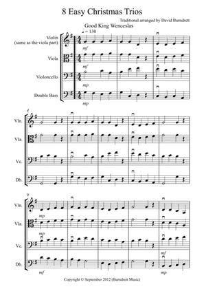 8 Easy Christmas Trios for Violin or Viola, Cello and Double Bass