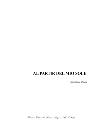 AL PARTIR DEL MIO SOLE - S. D'India - For SATTB Choir