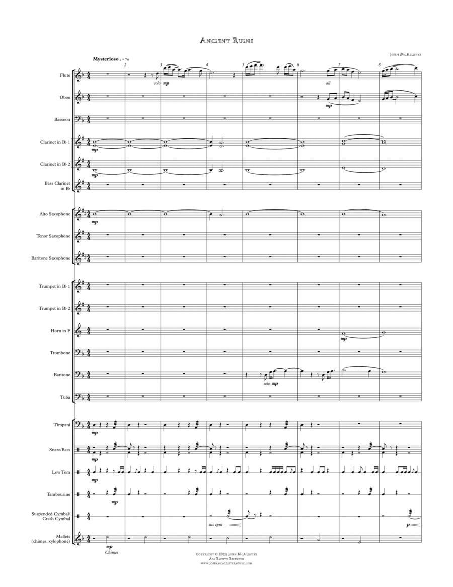 Ancient Ruins - for concert band Concert Band scores gallery preview page 1
