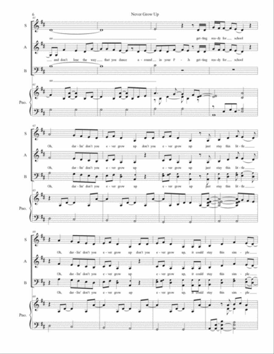 Never Grow Up 3-Part scores gallery preview page 6
