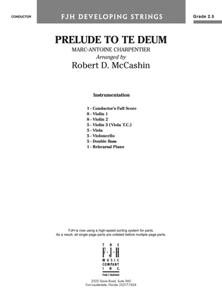 Prelude to Te Deum: Score