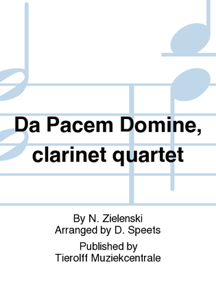 Book cover for Da Pacem Domine, Clarinet Quartet
