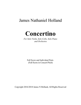 Concertino for Solo Violin, Solo Cello, Solo Piano and Orchestra (Full Score and All Parts)
