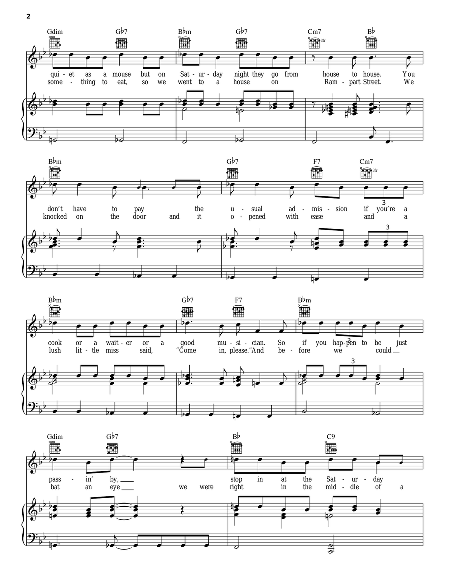 Saturday Night Fish Fry Piano, Vocal, Guitar scores gallery preview page 2