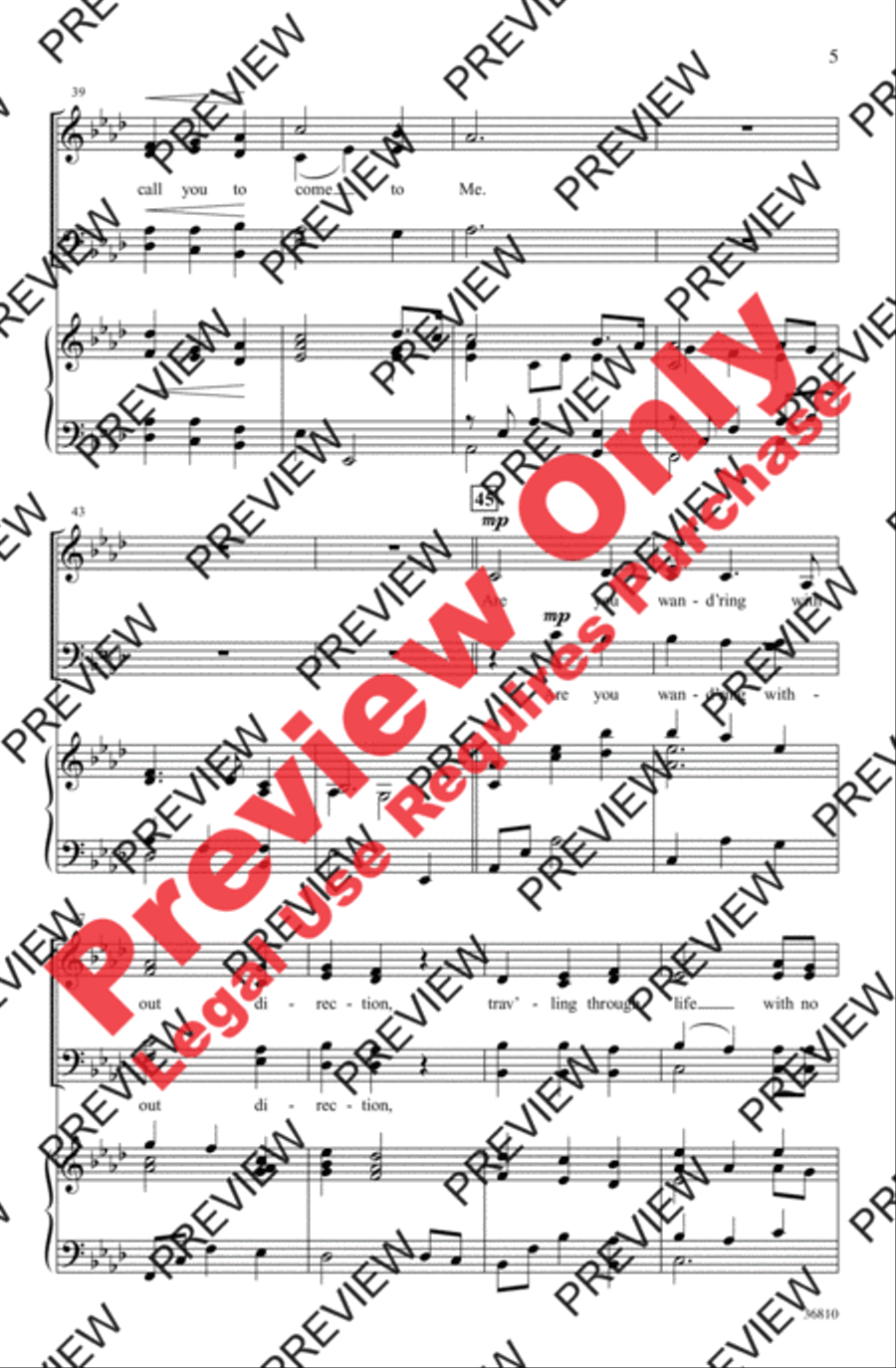 Come to Me 4-Part scores gallery preview page 5