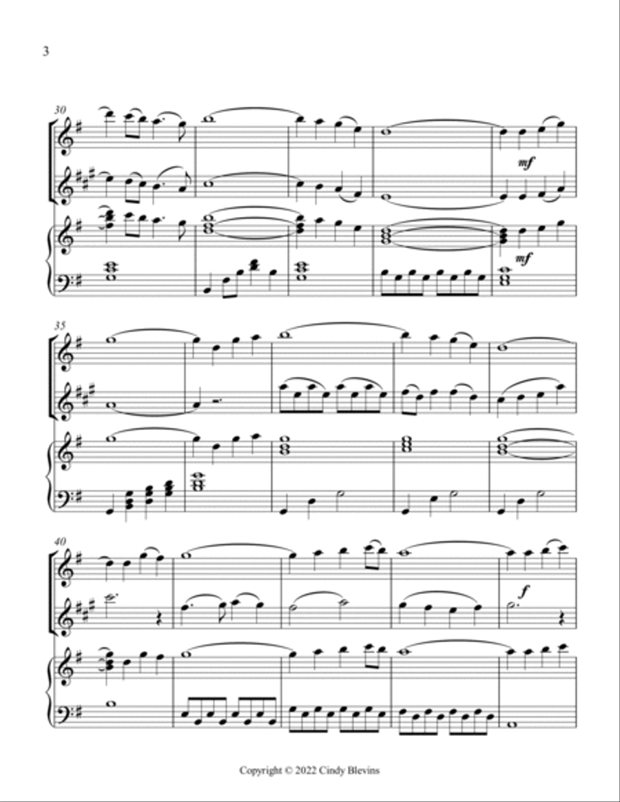 The Water Is Wide, Harp, Flute, and Clarinet Clarinet scores gallery preview page 4